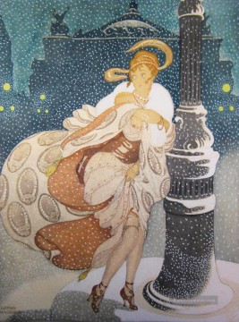 A Snowy Nacht an der Pariser Oper Gerda Wegener Ölgemälde